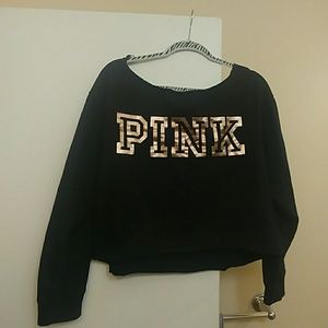 Vs rose gold and black crop top sweater